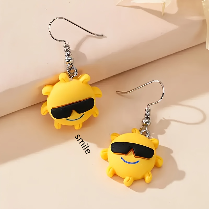 Cartoon Sun Drop & Dangle Earrings Fun Charm Accessories